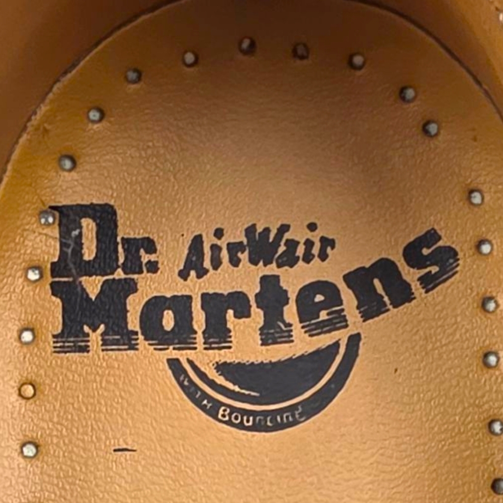 Dr. Martens Black Patent Leather 3-Eye Shoe with Yellow Stitching - Picture 10 of 12